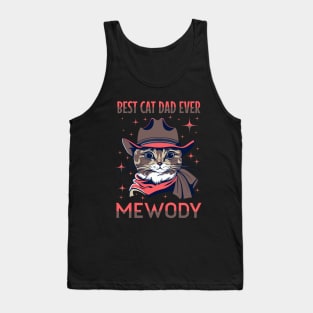 Cowboy Cat Saying Howdy Hello, Best Cat Dad Ever Tank Top